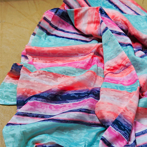 Striped polyester fabric pink - fabric,,