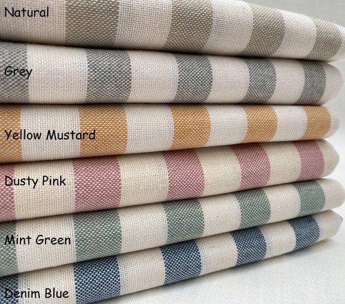 Linen look cream stripes - cream, culla