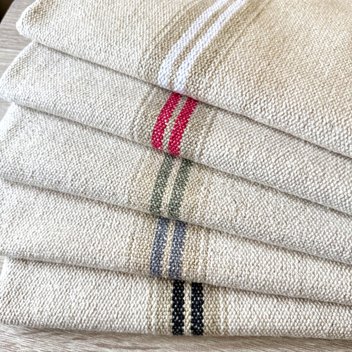 Thick french linen look - french, stripe