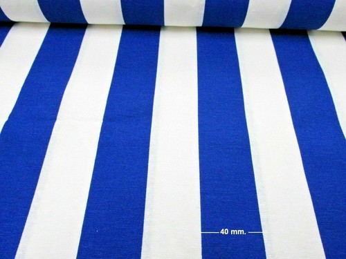 Blue white stripe fabric - blue,
