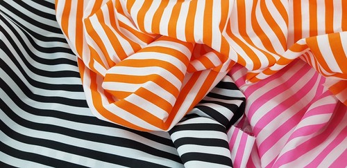 Striped polycotton fabric 1cm - striped,