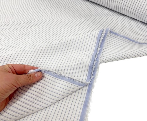 Pinstripe seersucker fabric - pinstripe,